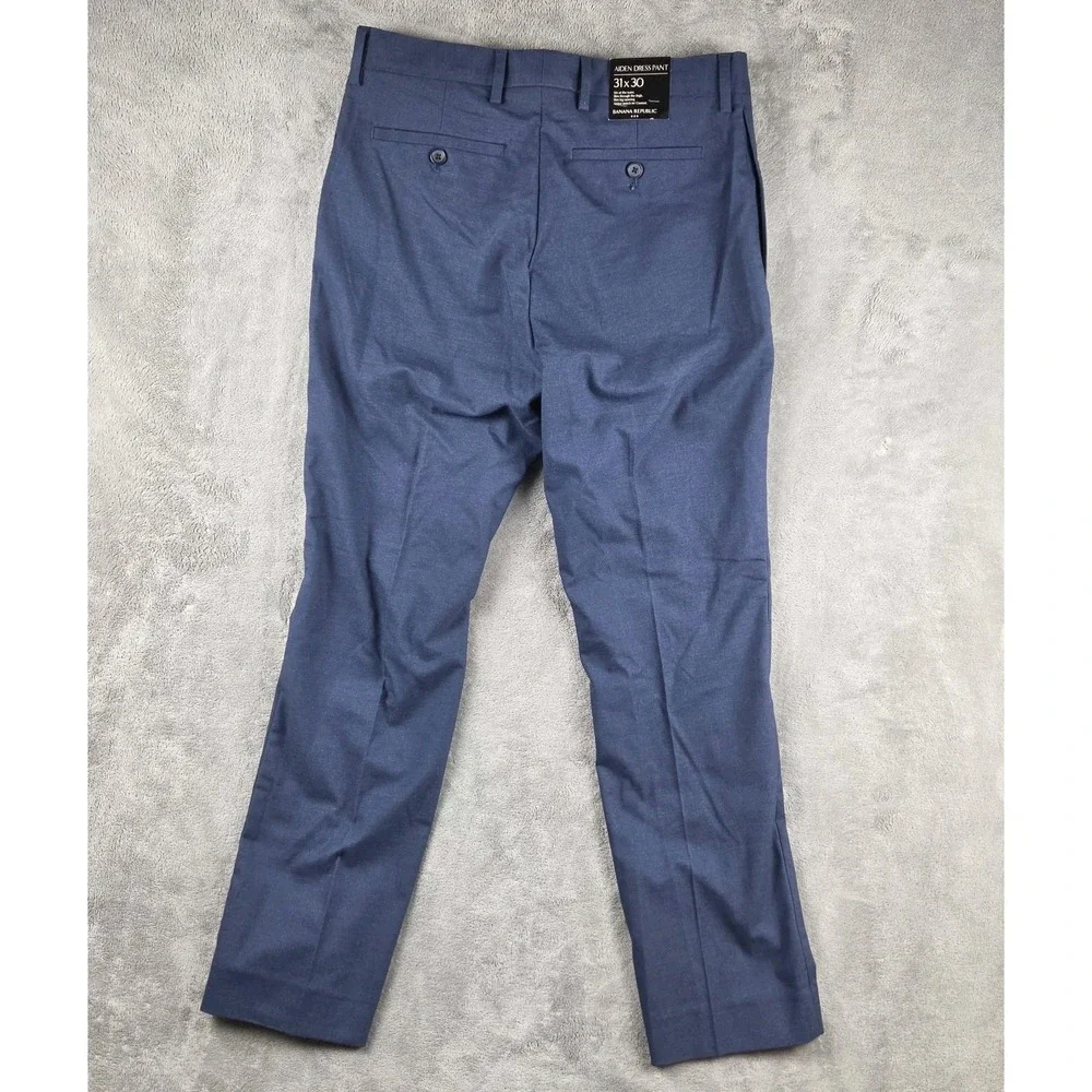 NWT Banana Republic Aiden Slim Navy Blue Dress Pants Mens 31x30 Stretch